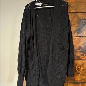 No Boundaries Black Open-Front Cardigan
